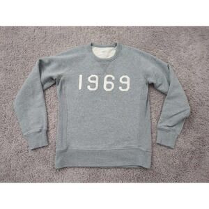 Gap Pullover Sweatshirt Mens Small Gray LongSleeve Fleece Authentic Apparel 1969